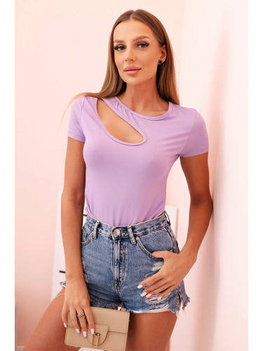 Kesi Women's cotton body with a V-neck and gathering fango