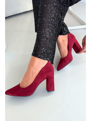 Велурени обувки на висок ток