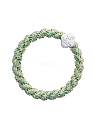 By Eloise London Woven Silver Quatrefoil Ластик за коса за жени 1 бр Нюанс Pistachio