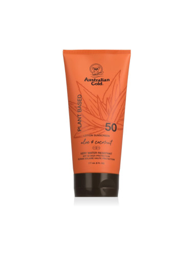 Australian Gold Plant Based Aloe & Coconut Lotion Sunscreen SPF50 Слънцезащитна козметика за тяло 177 ml