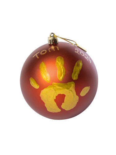 Коледна топка с отпечатък Tiny Love Tiny Creations 0м+ червена със златна боя