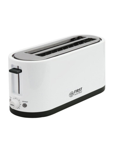 Тостер за хляб First Austria FA-5368-5, 1400W, За 4 филии, 7 степени, Размразяване, Центриране, Претопляне, Бял