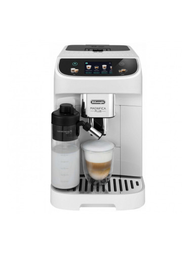 Кафеавтомат DeLonghi Magnifica PLUS ECAM 320.60.W, 1450W, 15 bar, 1.8l, 15 програми, 13 нива на смилане, TFT тъчскрийн, LatteCrema Hot, Опция за кафе 