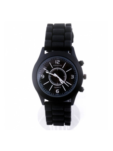 Спортен часовник с черна каишка