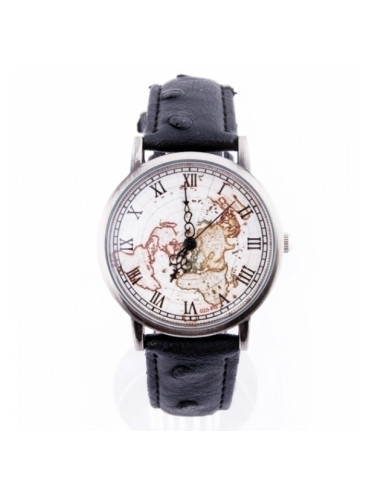 Черен часовник с карта