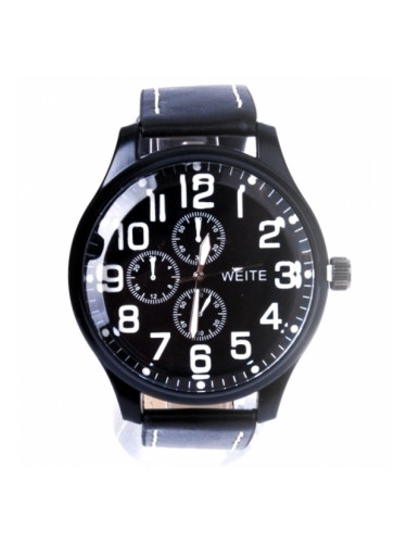 Спортен часовник с черна каишка