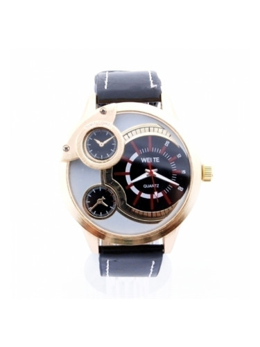 Спортен мъжки часовник с черен циферблат