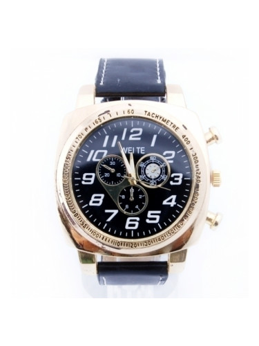 Елегантен мъжки часовник с черна каишка