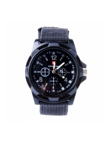 Спортен часовник с черна текстилна каишка