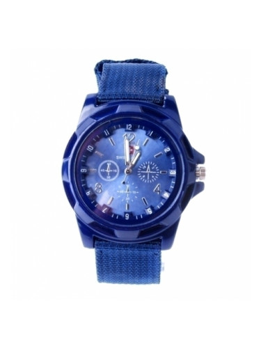 Спортен часовник със синя текстилна каишка