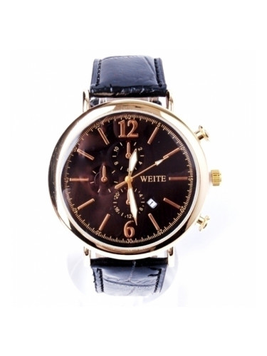 Елегантен часовник със златисто и черен циферблат