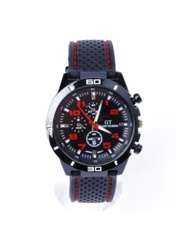 Спортен мъжки часовник с червено