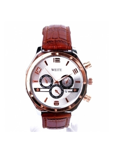 Спортен мъжки часовник с кафява каишка