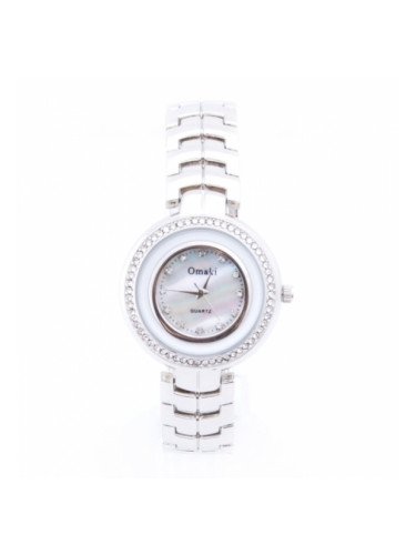 Елегантен сребърен часовник с камъни