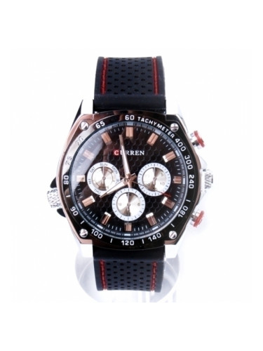 Спортен часовник с черен циферблат