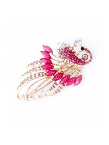 Шнола за коса с розови камъни