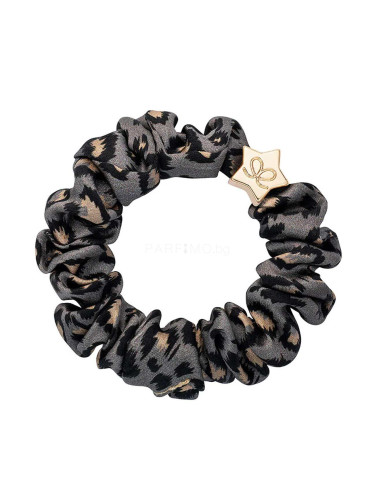 By Eloise London Skinny Silk Scrunchie Gold Star Ластик за коса за жени 1 бр Нюанс Grey Leopard