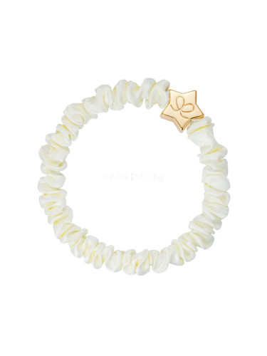 By Eloise London Skinny Silk Scrunchie Gold Star Ластик за коса за жени 1 бр Нюанс Cream