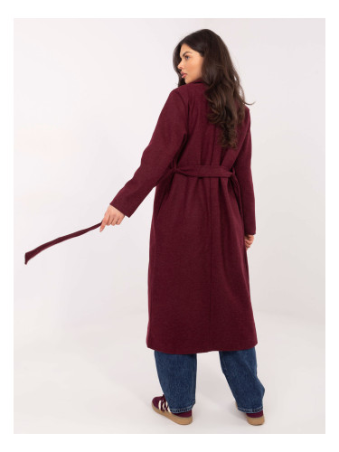 Бордо преходно палто с колан