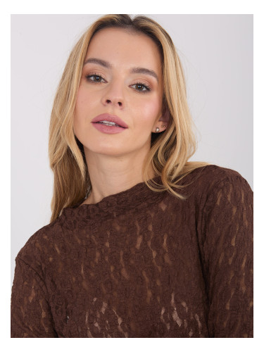 Кафява блуза с шарки