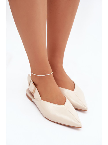 Boto Лакирани балеринки с катарама бежови Rinalle