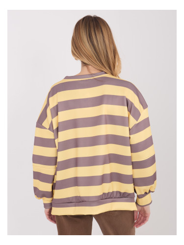 Жълто-кафяв раиран суитшърт