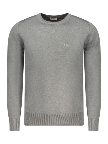 Мъжки сив пуловер с бродерия