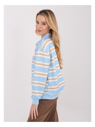 Дамски раиран суитшърт, светло син
