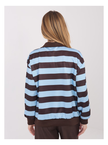 Светлосин суитшърт на райета