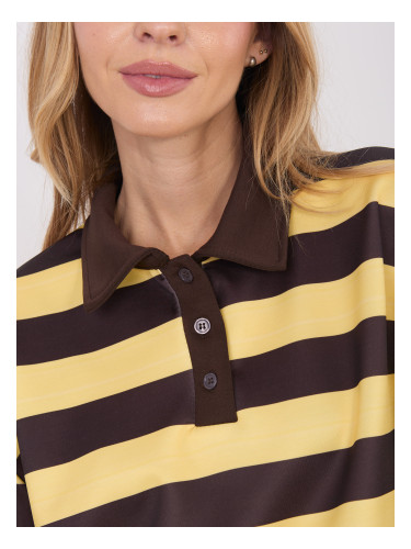 Жълта раирана блуза с яка