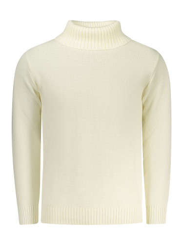 Кремаст пуловер с висока яка