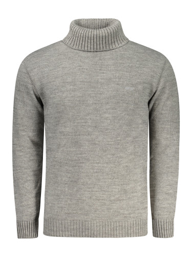 Сив пуловер с висока яка