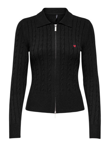 Само черен жилет с дълъг ръкав