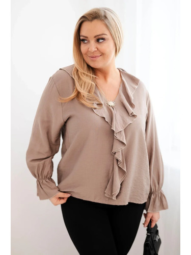 Вискозна блуза с големи размери и волани