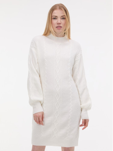 Кремава дамска рокля пуловер ORSAY