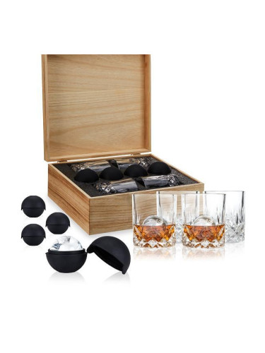 Комплект за уиски VISKI в дървена кутия - 8 части