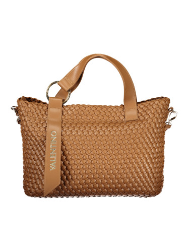 Кафява чанта с плетен модел