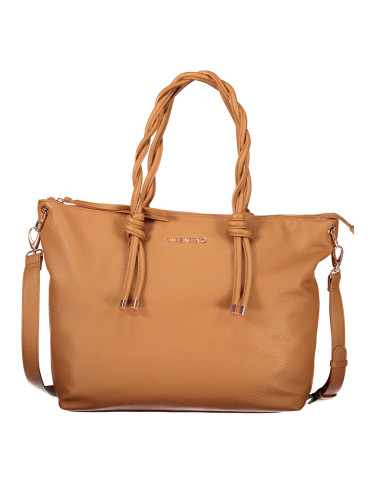 Голяма кафява чанта с плетени дръжки