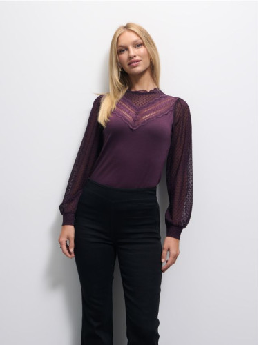 Mohito - Блуза с декорация отпред - тъмно лилаво