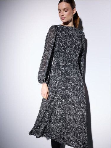 Mohito - Миди рокля с дълъг ръкав - черен