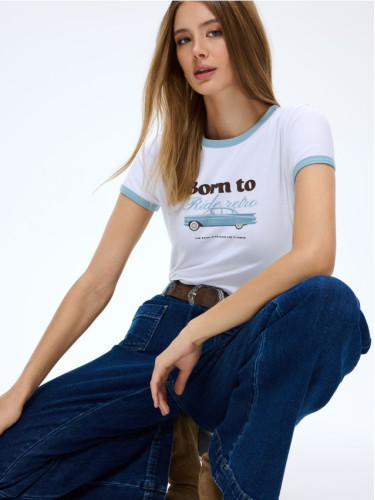 Mohito - Тениска с щампа - син