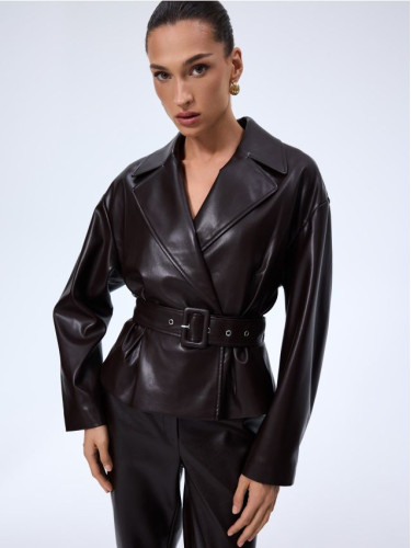 Mohito - Яке с колан - тъмно кафяво