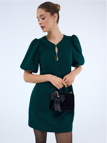 Mohito - Мини рокля с буфан ръкави - зелено