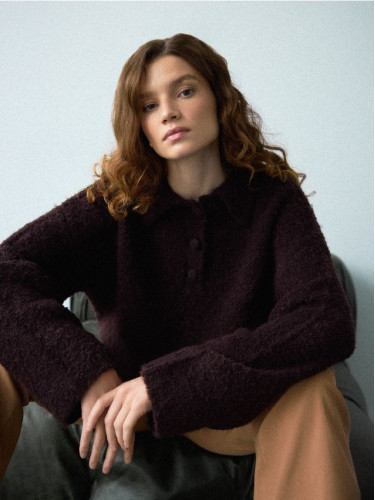 Mohito - Пуловер със съдържание на вълна - тъмно кафяво