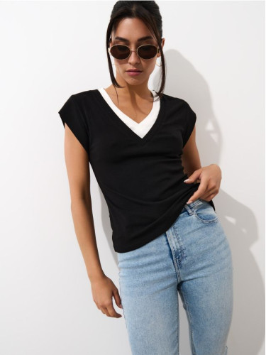 Mohito - Блуза с остро деколте - черен