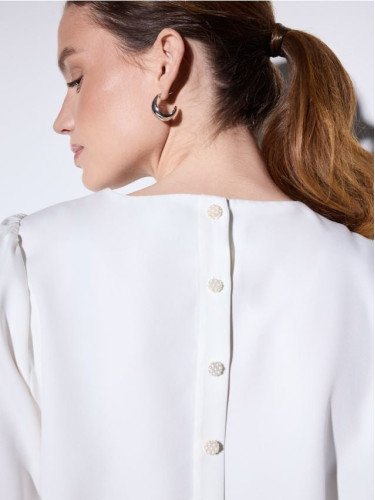 Mohito - Блуза с буфан ръкави - кремaво