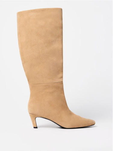 Mohito - Ботуши с височина до коляното, на ток - бежово