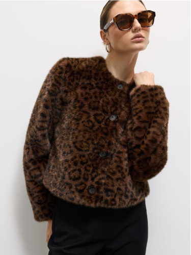 Mohito - Палто от изкуствена кожа - тъмно кафяво