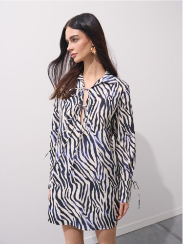 Mohito - Мини рокля с животински мотиви - бяло