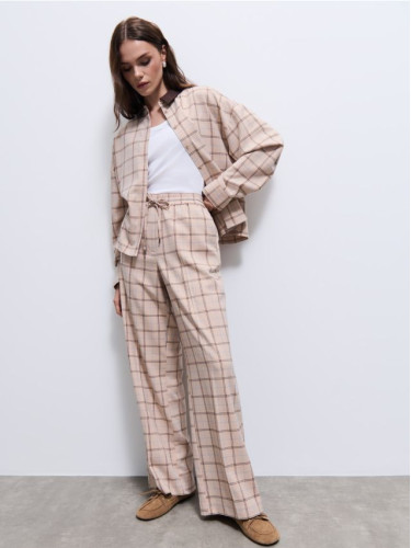 Mohito - Кариран панталон - бежово